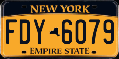 NY license plate FDY6079