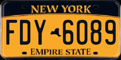 NY license plate FDY6089