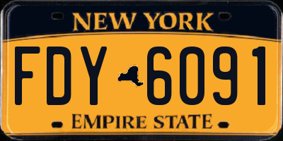 NY license plate FDY6091