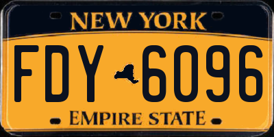 NY license plate FDY6096