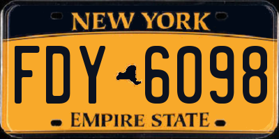 NY license plate FDY6098
