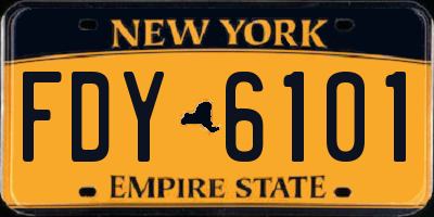 NY license plate FDY6101