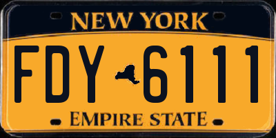 NY license plate FDY6111