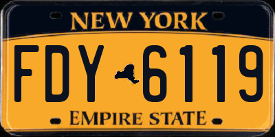 NY license plate FDY6119