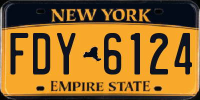 NY license plate FDY6124
