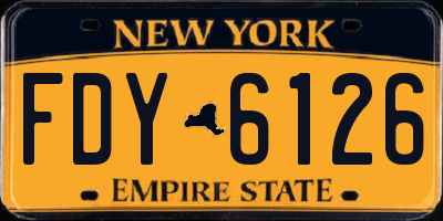 NY license plate FDY6126