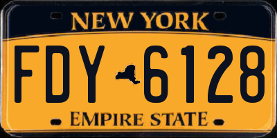 NY license plate FDY6128
