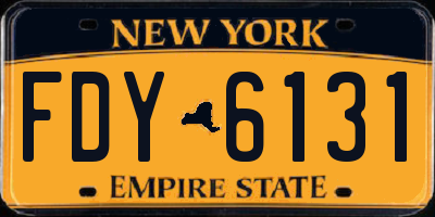 NY license plate FDY6131