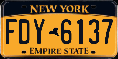 NY license plate FDY6137