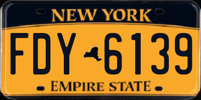 NY license plate FDY6139