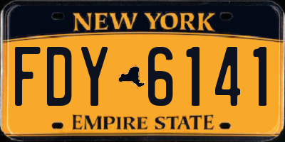 NY license plate FDY6141