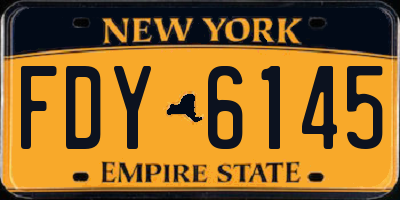 NY license plate FDY6145