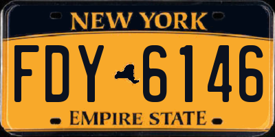 NY license plate FDY6146