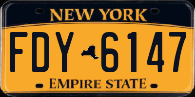 NY license plate FDY6147