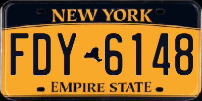 NY license plate FDY6148