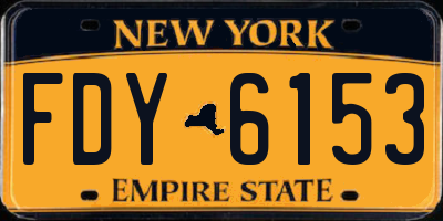 NY license plate FDY6153