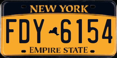 NY license plate FDY6154
