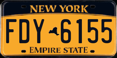 NY license plate FDY6155