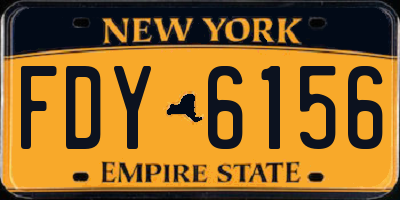 NY license plate FDY6156