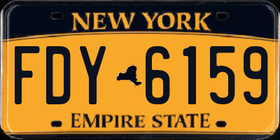 NY license plate FDY6159