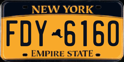 NY license plate FDY6160