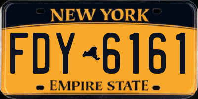 NY license plate FDY6161