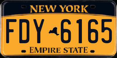 NY license plate FDY6165
