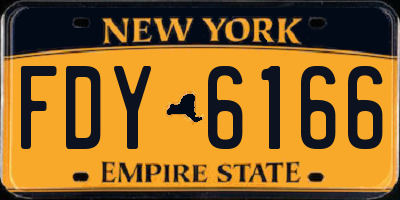 NY license plate FDY6166