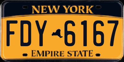NY license plate FDY6167