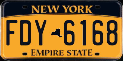 NY license plate FDY6168