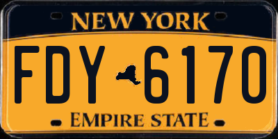 NY license plate FDY6170