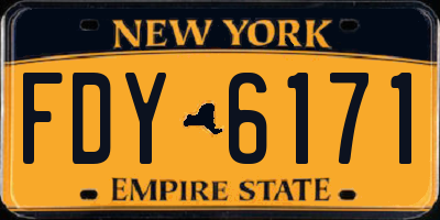 NY license plate FDY6171