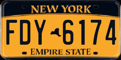 NY license plate FDY6174