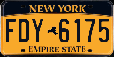 NY license plate FDY6175