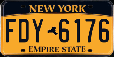 NY license plate FDY6176