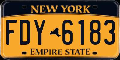 NY license plate FDY6183