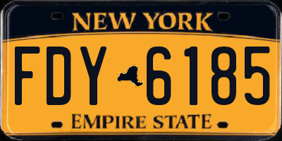 NY license plate FDY6185