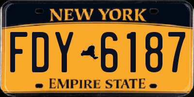 NY license plate FDY6187
