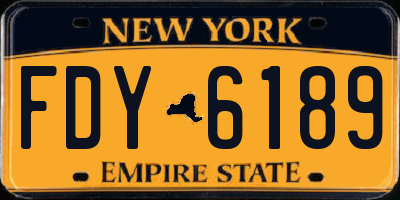 NY license plate FDY6189