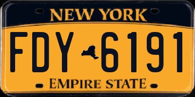 NY license plate FDY6191