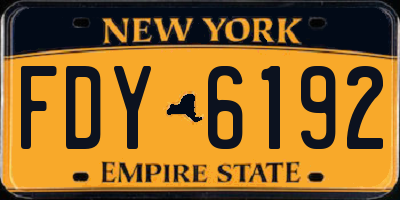 NY license plate FDY6192