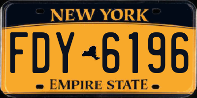 NY license plate FDY6196