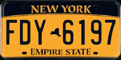 NY license plate FDY6197