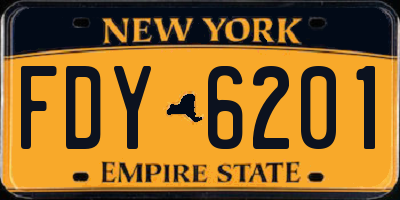 NY license plate FDY6201