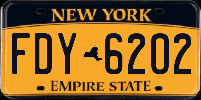 NY license plate FDY6202