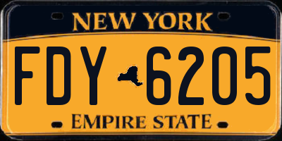 NY license plate FDY6205