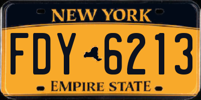 NY license plate FDY6213