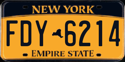 NY license plate FDY6214