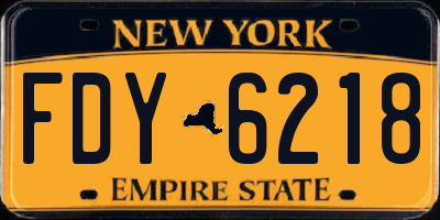 NY license plate FDY6218