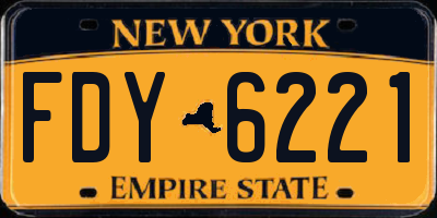 NY license plate FDY6221
